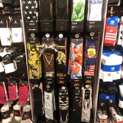 Champs Sports - Stance collection. I bought the Tupac socks for my brother