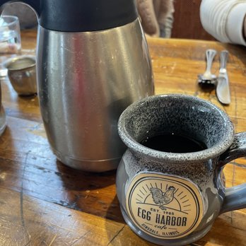 Egg Harbor Café - Nice mug of coffee and our own pot for refills. - Breakfast & Brunch Near Me - Hinsdale, Illinois