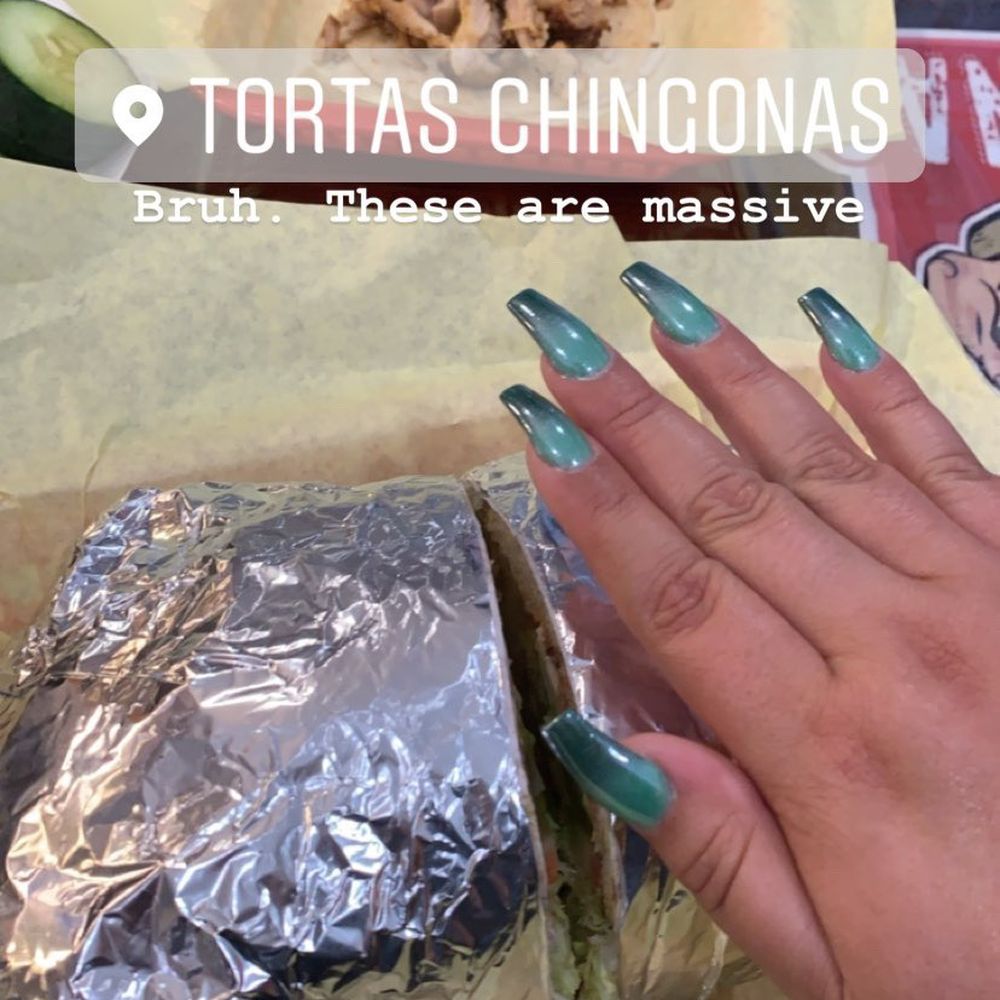 Tortas Chingonas - Torta de milanesa and chicken tacos in the background. Delicious! Also tried both green salsas - Mexican Near Me - Paramount, California Tortas Chingonas - Torta de milanesa and chicken tacos in the background. Delicious! Also tried both green salsas - Mexican Near Me - Paramount, California