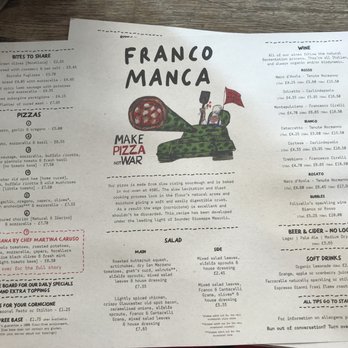 Franco Manca - Menu - Pizza Near Me - London, XGL Franco Manca - Menu - Pizza Near Me - London, XGL