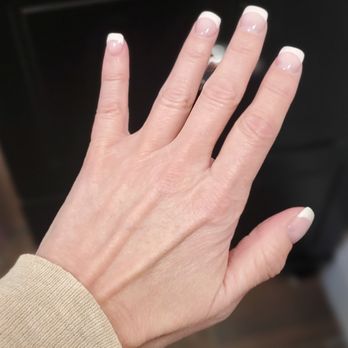 Nail Q - Pink & White gel manicure by Michelle - Nail Salons Near Me - Sparta, New Jersey