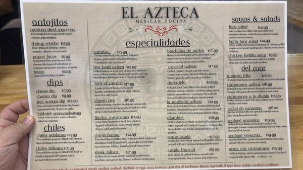 Menu photo 4 El Azteca Mexican Cocina Bushnell, FL Menu photo 4 El Azteca Mexican Cocina Bushnell, FL