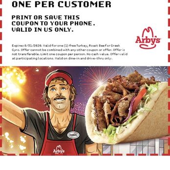 Arby's - Free gyro - Fast Food Near Me - Fresh Meadows, New York