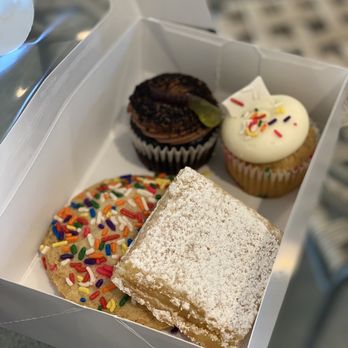 Just Baked - Vanilla Bean Sugar Cookie, Lemon Bar, Funfetti Cupcake, and Dirt Worm Cupcake - Bakeries Near Me - Paso Robles, California Just Baked - Vanilla Bean Sugar Cookie, Lemon Bar, Funfetti Cupcake, and Dirt Worm Cupcake - Bakeries Near Me - Paso Robles, California