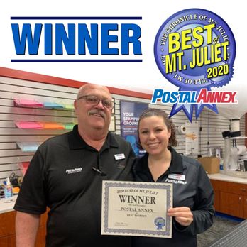 PostalAnnex - Best of Mt Juliet Winner 3 years in a row! - Shipping Centers Near Me - Mount Juliet, Tennessee PostalAnnex - Best of Mt Juliet Winner 3 years in a row! - Shipping Centers Near Me - Mount Juliet, Tennessee