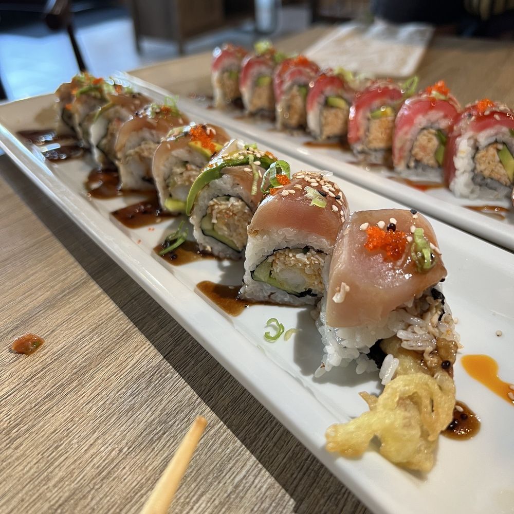 EXO Sushi - Dancing Albacore Roll and Sunrise Roll - Japanese Near Me - Anaheim, California EXO Sushi - Dancing Albacore Roll and Sunrise Roll - Japanese Near Me - Anaheim, California