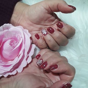 Bella Nails & Spa - My recent Holiday nails with snowflakes done by mgr Nicole - Skin Care Near Me - Escondido, California