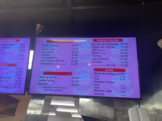 Menu photo 1 Tacos Chapala Stockton, CA