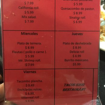 Tacos Kissi - Daily specials - Sushi Bars Near Me - McAllen, Texas