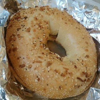 Aloha Java - 2.50 everything bagel. Looked ok at first... - Cafes Near Me - Fullerton, California