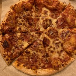 Guys Pizza - Medium with onions and pepperoni ( seemed light on toppings)