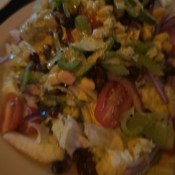 Coyote Pizzeria - Santa Fe Salad, not the best photo but so delicious! - Pizza Near Me - Auburn, California