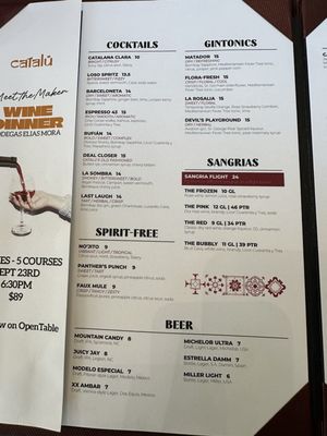 Menu photo 8 Catalú Charlotte, NC