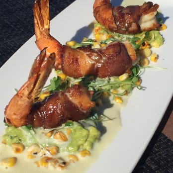 Sbicca Del Mar - Bacon Wrapped Shrimp with corn, jalapeño, avocado mash - Wine Bars Near Me - Del Mar, California
