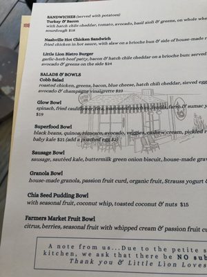 Menu photo 6 Little Lion Cafe San Diego, CA