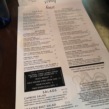 Feast Raw Bar & Bistro - Menu - New American Near Me - Bozeman, Montana
