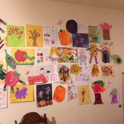 Country Hill Montessori - Snapshot of the amazing art projects the teachers complete with the students. Our art wall is full of new pieces every week!