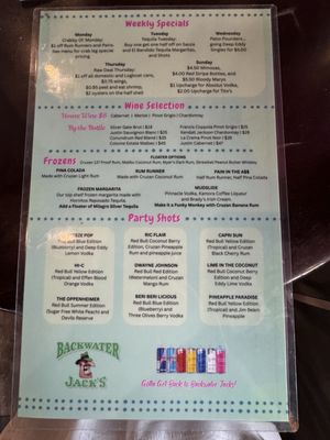Menu photo 3 Backwater Jacks Osage Beach, MO