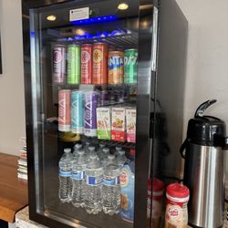 Helena Import Repair - Their free drink fridge in the Lobby.