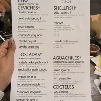 Holbox - Menu - Latin American Near Me - Los Angeles, California