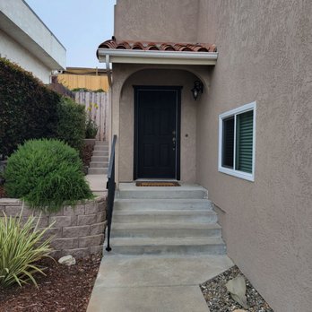 Mike Ratkay Construction - Before- entry repair from closing escrow; other company left unpainted and mismatch paint & unpainted wood, pic's to follow. - Handyman Near Me