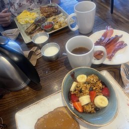 A.M. Superfoods Bowl with a side of bacon and The Traditional A.M. Superfoods Bowl with a side of bacon and The Traditional