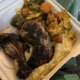 Jerk chicken or pork plate