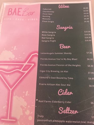 Menu photo 2 BAE Bar New Port Richey, FL