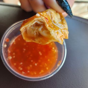 Tea Box Cafe - Chicken potsticker with sweet and sour house made sauce - Bubble Tea Near Me - Lancaster, California