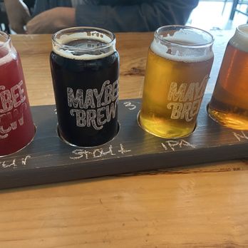 Maybee Brew - Flight: BlackBerry Sour, Espresso Stout, Workhorse IPA, Nitro Lager - Breweries Near Me - Fredericton, New Brunswick Maybee Brew - Flight: BlackBerry Sour, Espresso Stout, Workhorse IPA, Nitro Lager - Breweries Near Me - Fredericton, New Brunswick
