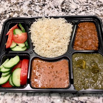Amaya Express - $9.99+ tax for 3 veggie dishes, rice and salad (4/5) - Very spicy but pretty good - Food Court Near Me - Toronto, Ontario