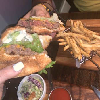 Something Vegan - Something impossible Burger and garlic fries - Asian Fusion Near Me - Burbank, California Something Vegan - Something impossible Burger and garlic fries - Asian Fusion Near Me - Burbank, California