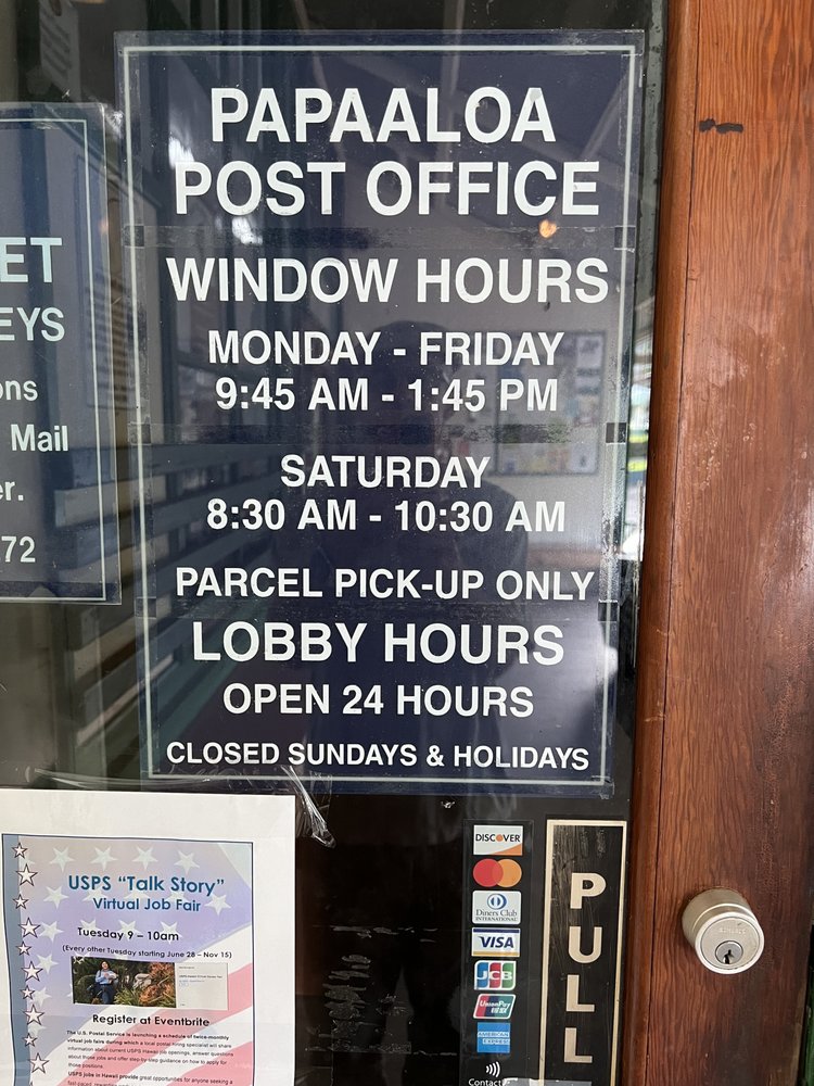 US POST OFFICE Updated May 2024 352032 Old Mamalahoa Hwy, Papaaloa