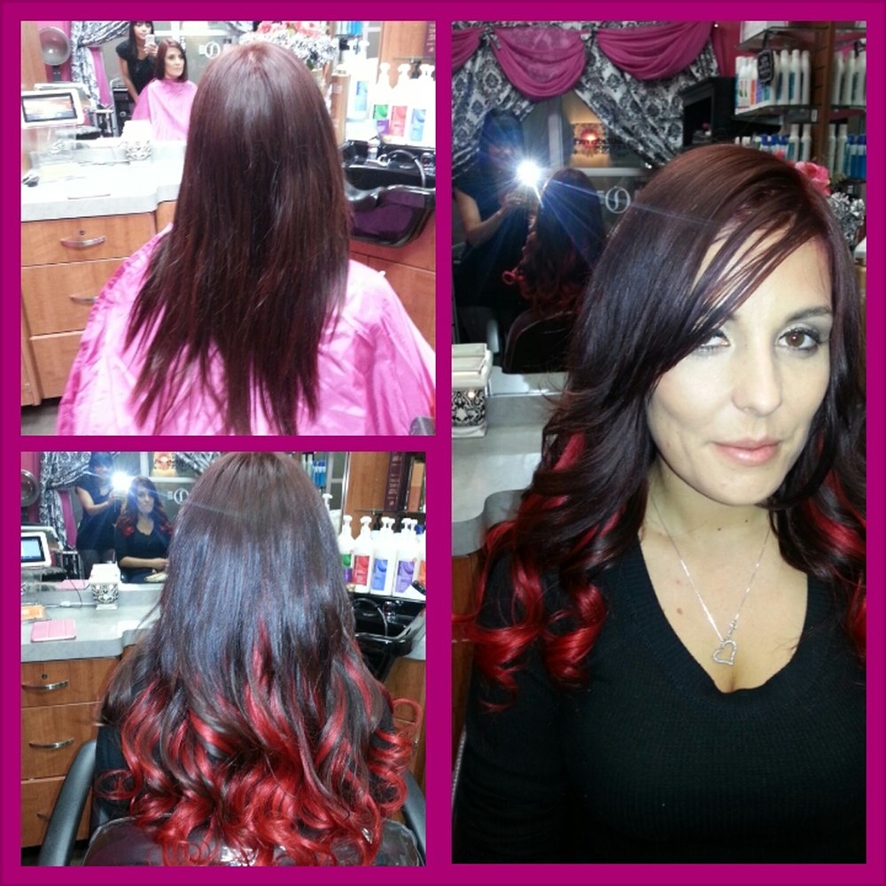 Precisely Lashed - Amazing extensions ombre red look great good job girl!! - Eyelash Service Near Me - Rancho Cucamonga, California Precisely Lashed - Amazing extensions ombre red look great good job girl!! - Eyelash Service Near Me - Rancho Cucamonga, California