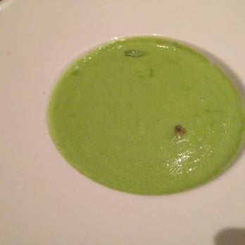 Le Papillon - Sugar Snap Pea Soup with Roasted Button Shiitake Mushrooms - French Near Me - San Jose, California