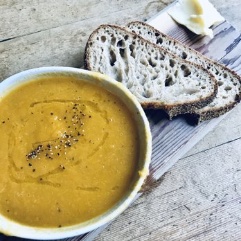 Nelson the Seagull - Carrot Ginger Soup with Fresh Baked Sourdough Bread - Coffee & Tea Near Me - Vancouver, British Columbia Nelson the Seagull - Carrot Ginger Soup with Fresh Baked Sourdough Bread - Coffee & Tea Near Me - Vancouver, British Columbia
