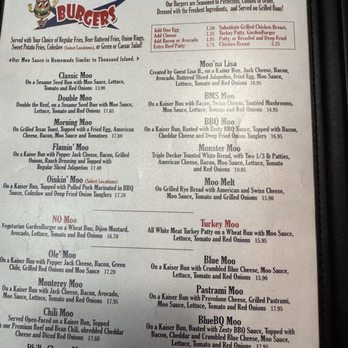 Moo Moo's Burger Barn - Menu - Burgers Near Me - Lodi, California
