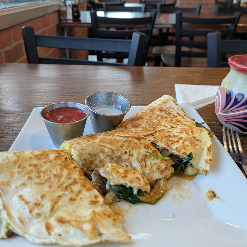 Breakfast Quesadilla and coffee Breakfast Quesadilla and coffee