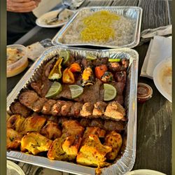 Real Kabob Persian Mediterranean Grill - Our prized Family Combo! A delicious blend of our Koobideh, Chicken and prime meats Shish and Lamb kabobs with side add ons to enjoy!