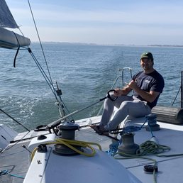 Sea trial with Mike on the Farr 40 (disregard the missing strop). Sea trial with Mike on the Farr 40 (disregard the missing strop).