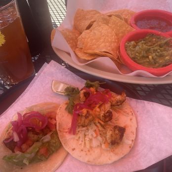Lola's Place - Chips, salsa and guacamole!  Shrimp and fish tacos!  Delish! - Mexican Near Me - Durango, Colorado
