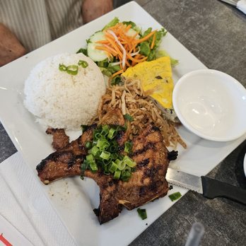Pho Rowland Restaurant - Shredded pork, egg loaf and grilled pork chop rice (#60) - Vietnamese Near Me - Rowland Heights, California Pho Rowland Restaurant - Shredded pork, egg loaf and grilled pork chop rice (#60) - Vietnamese Near Me - Rowland Heights, California