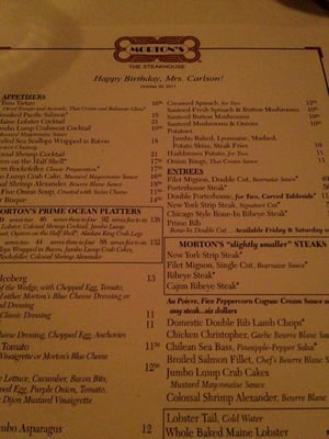 Menu photo 7 Morton's The Steakhouse Nashville, TN Menu photo 7 Morton's The Steakhouse Nashville, TN