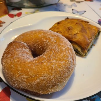 Kostas Greek Bakery - Sugar Donut and Spinach Pie (1 serving) - Bakeries Near Me - Toronto, Ontario