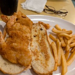Shrimp po boy, undressed usually come with all the fixings.