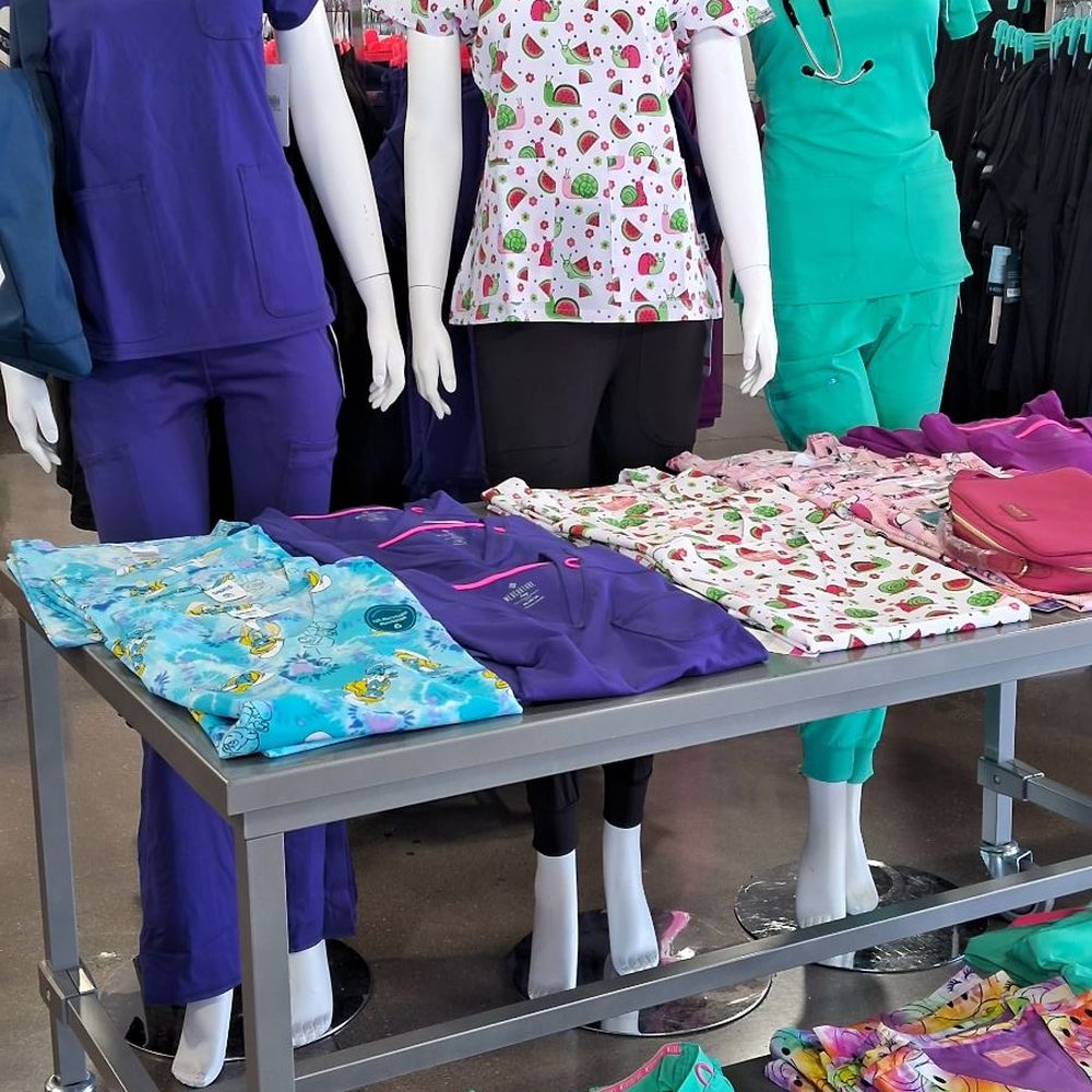 All Uniform Wear - A display featuring medical scrubs - Uniforms Near Me - Las Vegas, Nevada All Uniform Wear - A display featuring medical scrubs - Uniforms Near Me - Las Vegas, Nevada