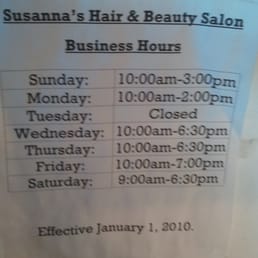 Susanna's schedule which I can never remember Susanna's schedule which I can never remember