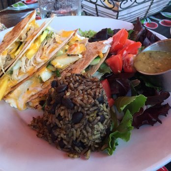 Southwest Cafe - Half order of chicken pesto mango quesadillas, half order of grilled veggie with goat cheese - Mexican Near Me - Ridgefield, Connecticut Southwest Cafe - Half order of chicken pesto mango quesadillas, half order of grilled veggie with goat cheese - Mexican Near Me - Ridgefield, Connecticut