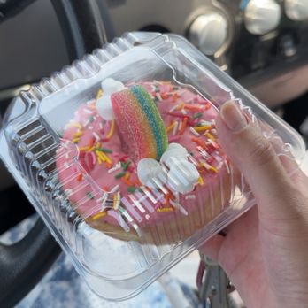 Rainbow Donuts - My kids love this rainbow donut! Regular donut underneath the frosting. - Donuts Near Me - Cerritos, California