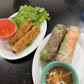 PHO 318 - egg rolls and grilled pork/shrimp spring rolls - Noodles Near Me - Fountain Valley, California PHO 318 - egg rolls and grilled pork/shrimp spring rolls - Noodles Near Me - Fountain Valley, California
